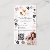 Whimsisches niedliches Rosa Haustier Hundeschwalke Visitenkarte (Vorderseite)