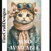 Whimsisches Niedliches Steampunk Cat + Scarf BH2 D Seidenpapier