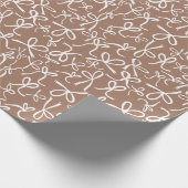 Whimsisches Niedliches White Choco Bows Muster Han Geschenkpapier (Ecke)
