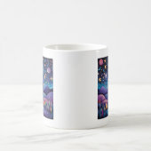 Whimsisches Night Big Moon Landscape Monogramm Kaffeetasse (Mittel)