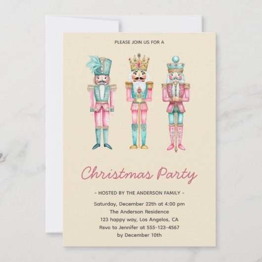 Whimsisches Nutcracker Weihnachtsgebäck Party Einladung (Vorderseite)