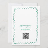 Whimsisches Olive Green QR-Brautparty Einladung (Rückseite)