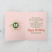 Whimsisches Orange und grüne Coole Feuerwerke Gebu Karte (Innenseite)