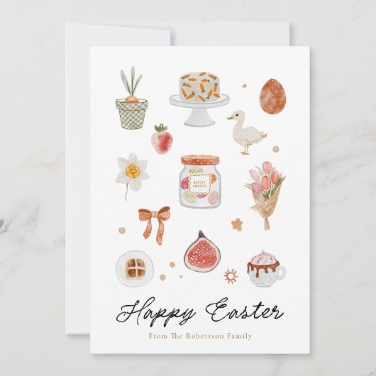 Whimsisches Ostersymbol Grußkarte Feiertagskarte (Vorderseite)