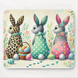 Whimsisches Ostertrio Gemustert Bunnies Mouse Pad Mousepad