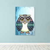 Whimsisches Owl Leinwanddruck (Insitu (Holzboden))