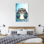 Whimsisches Owl Leinwanddruck (Insitu (Schlafzimmer))