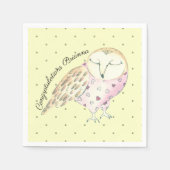 Whimsisches Owl Personalisiert Serviette (Vorderseite)