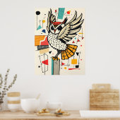 Whimsisches Owl Poster (Küche)