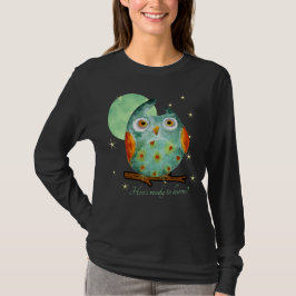 Whimsisches Owl Watercolor Style Name School auf d T-Shirt