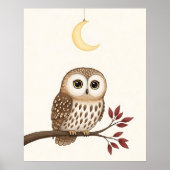 Whimsisches Owl Woodland Kinderzimmer Poster (Vorne)