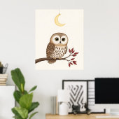 Whimsisches Owl Woodland Kinderzimmer Poster (Heimbüro)