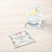 Whimsisches Party Doodle Floral Geburtstag Rechteckiger Pappuntersetzer (Vor Ort)