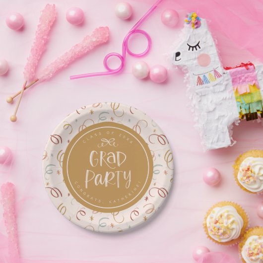 Whimsisches Party mit farbenfroher Confetti Grad Pappteller (Party)