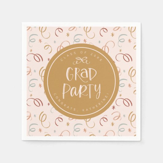 Whimsisches Party mit farbenfroher Confetti Grad Serviette (Vorderseite)