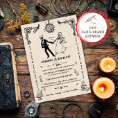 Whimsisches Party Skelette bis zum Tod Einladung