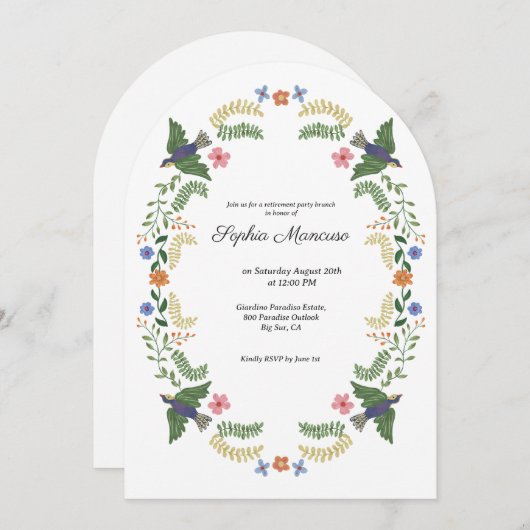 Whimsisches Party zur Blumenerlösung Einladung (Vorne/Hinten)