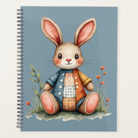Whimsisches Patchwork Bunny Cottagecore Holz Planer (Vorderseite)