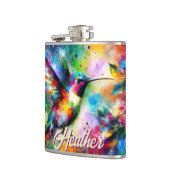 Whimsisches Personalisierter Hummingbird Flachmann (Links)