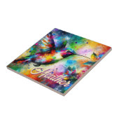 Whimsisches Personalisierter Hummingbird Fliese (Seite)