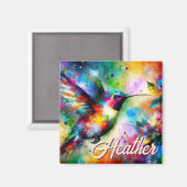 Whimsisches Personalisierter Hummingbird Magnet (Vorderseite/Rückseite)