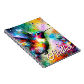 Whimsisches Personalisierter Hummingbird Notizblock (Rechte Seite)