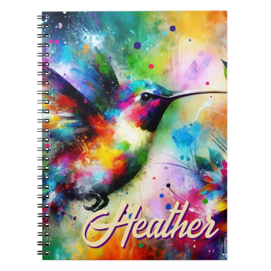 Whimsisches Personalisierter Hummingbird Notizblock (Vorderseite)