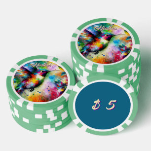 Whimsisches Personalisierter Hummingbird Pokerchips
