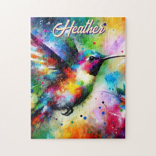 Whimsisches Personalisierter Hummingbird Puzzle (Vertikal)