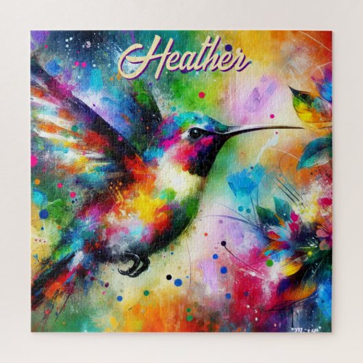 Whimsisches Personalisierter Hummingbird Puzzle (Vertikal)