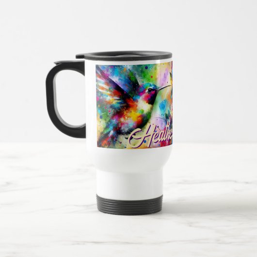 Whimsisches Personalisierter Hummingbird Reisebecher (Links)