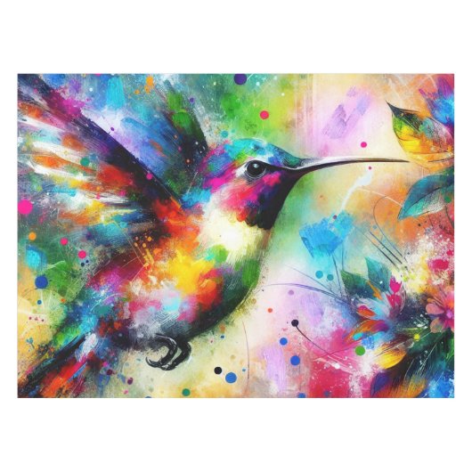 Whimsisches Personalisierter Hummingbird Tischdecke (Vorderseite (Horizontal))