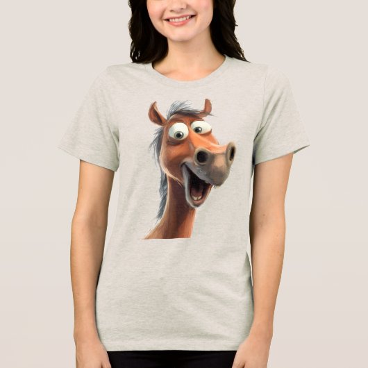Whimsisches Pferd Tri-Blend Shirt (Vorderseite)