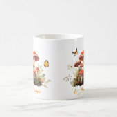 Whimsisches Pilz Wasserfarbe Personalisiert Name Kaffeetasse (Mittel)
