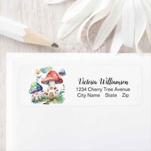 Whimsisches Pilzhaus Niedliche Wasserfarbe (Insitu)