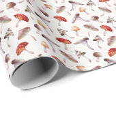 Whimsisches Pilzmuster Geschenkpapier (Rolleneckpunkt)