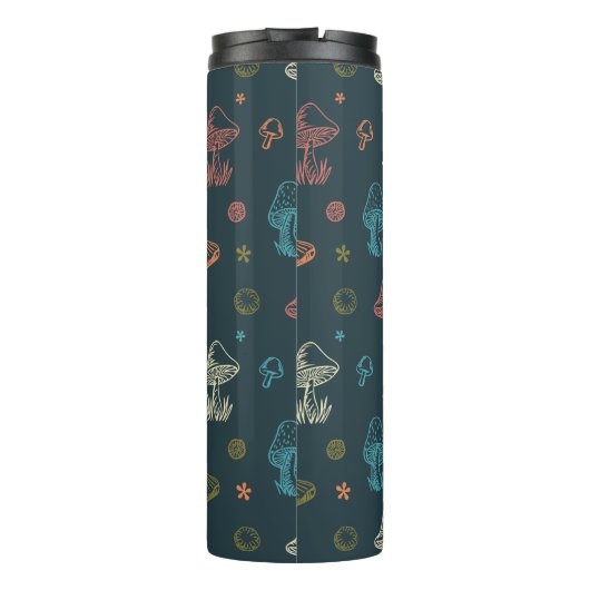 Whimsisches Pilzmuster Thermosbecher (Rückseite)