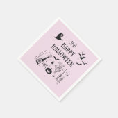 Whimsisches Pink Boos & Bows Halloween-Party Serviette (Ecke)