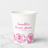 Whimsisches Pink-Brautparty Pappbecher (Vorderseite)