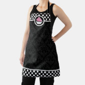 Whimsisches Pink Cupcake Damask Polka Dot Schürze (InSitu)