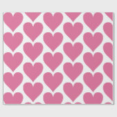 Whimsisches Pink Herz Wrapping Paper Geschenkpapier (Flach)