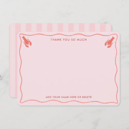 Whimsisches Pink Orange Hummer Doodle Brautparty Dankeskarte