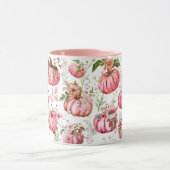 Whimsisches Pink Pumpkin Wasserfarben Tasse (Zentrum)