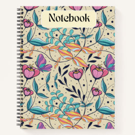 Whimsisches Pink- und Blue-Butterfly-Notebook Notizblock