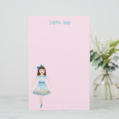 Whimsisches Pink Watercolor Nutcracker Clara Briefpapier (Stehend Vorderseite)