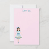 Whimsisches Pink Watercolor Nutcracker Clara Dankeskarte (Vorderseite)