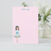 Whimsisches Pink Watercolor Nutcracker Clara Dankeskarte (Stehend Vorderseite)