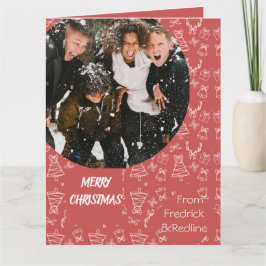 Whimsisches Pink Weihnachtsmuster Karte