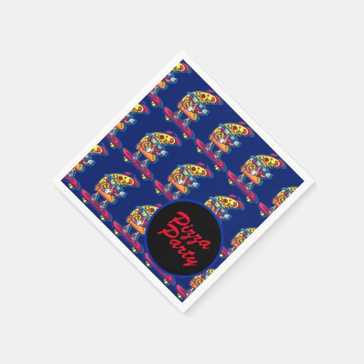 Whimsisches Pizza-Party Serviette (Ecke)