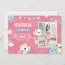 Whimsisches Pony Pink Geburtstagsparty Girl Pawty Mitteilungskarte